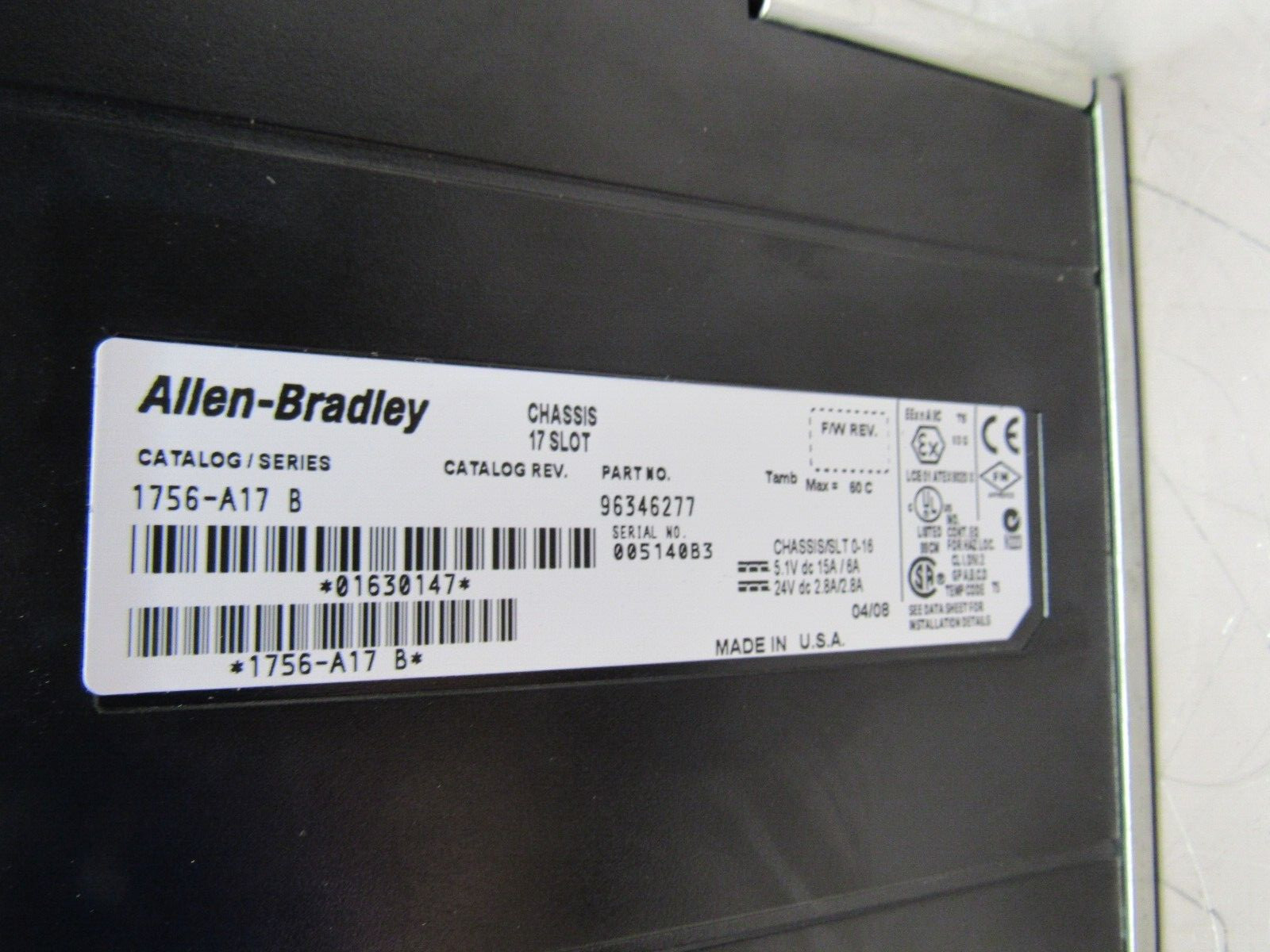 ALLEN BRADLEY CONTROLLOGIX SYS. w/PARALLEL UNIT 1756-L61 w/30QTY I/O MODULES XLN