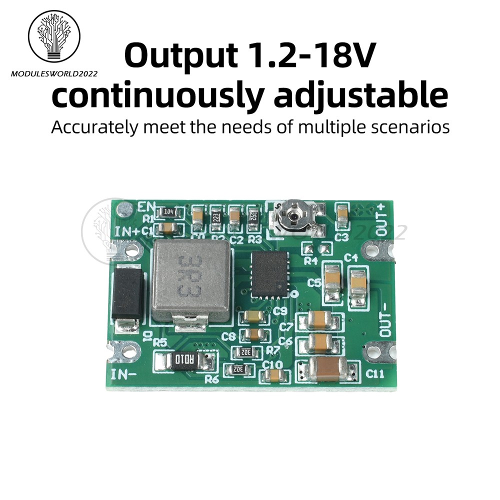 DC 3–20V to 1.2–18V Buck-Boost Module Regulated Power Supply Module for Battery