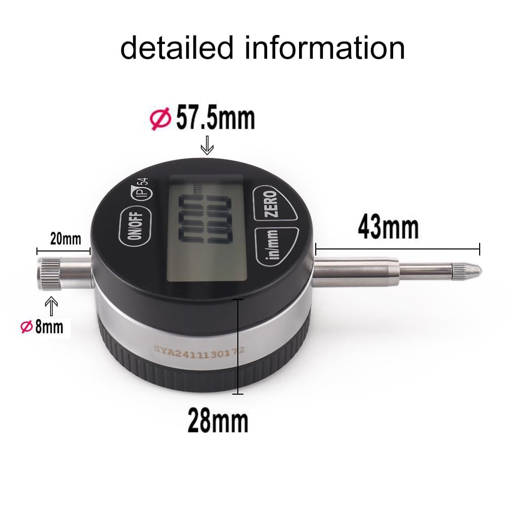 Oudtinx Digital Dial Indicator Electronic Test Gauge Under 3 Inches