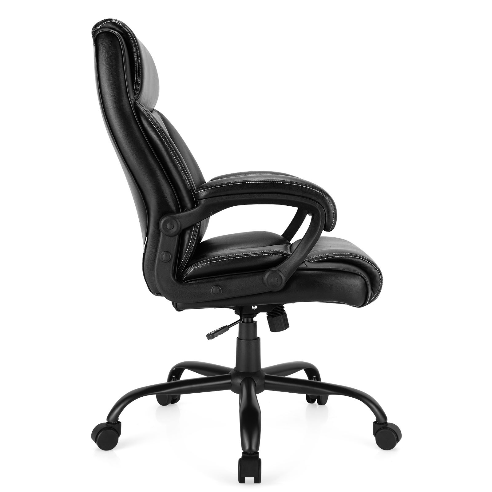 Costway 400 LBS Big & Tall Leather Office Chair Adjustable High Back Task Chair