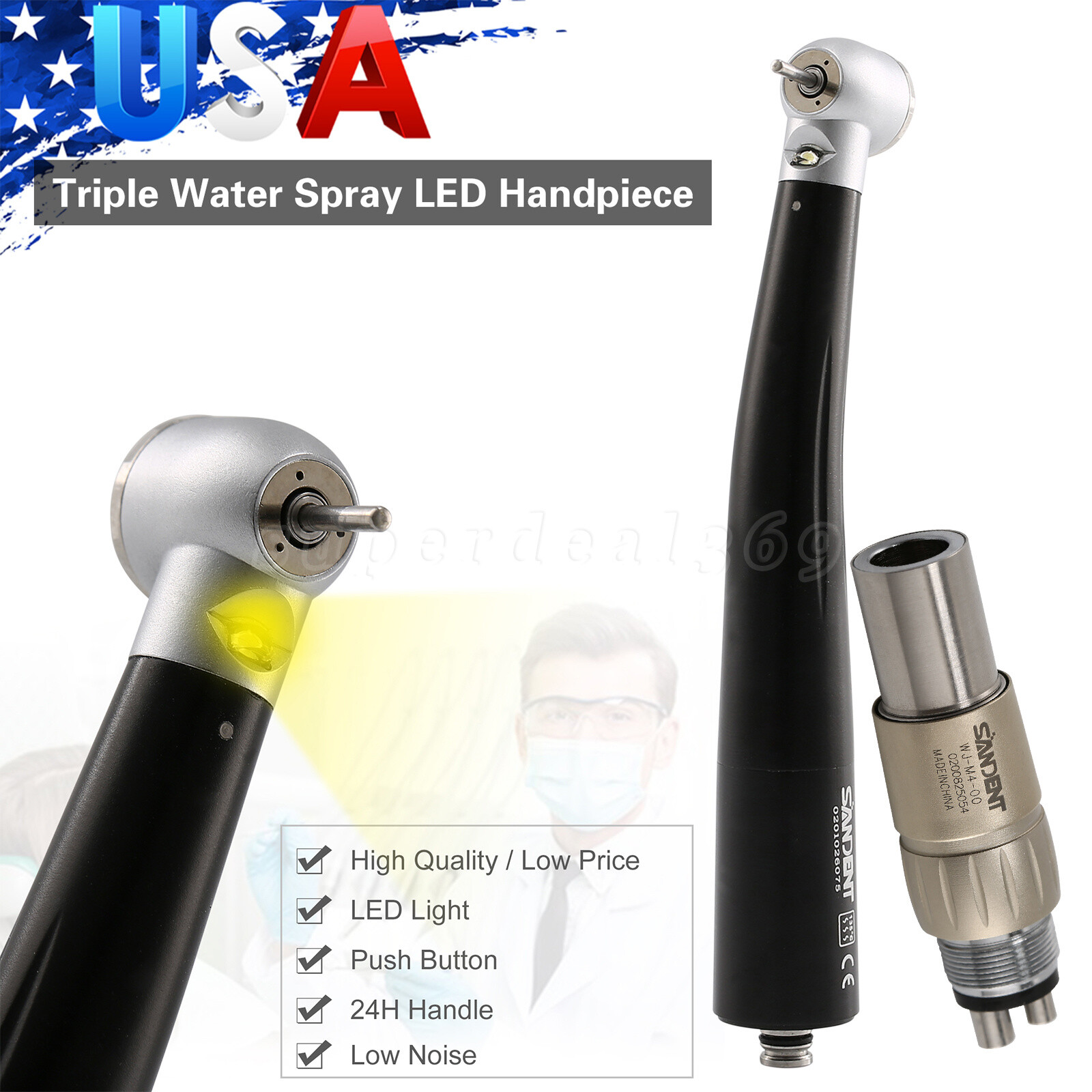 1-5* NSK Style Dental LED E-generator High Speed Handpiece /4Hole Coupler OR
