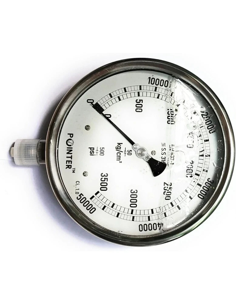 High Pressure Gauge Dual Scale Pointer 0-50000 PSI /0-3500 BAR 6″150MM Dial