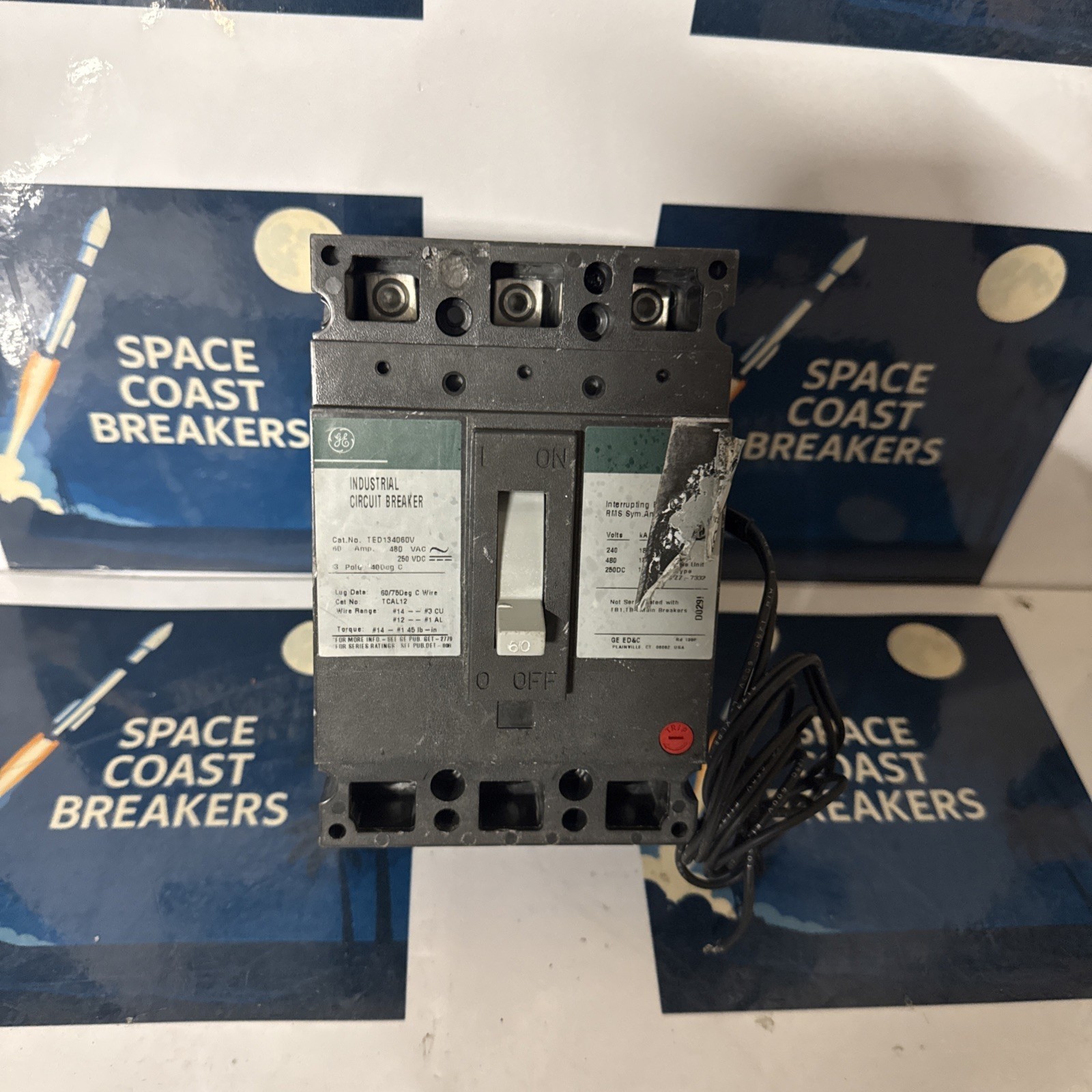 TED134060V~GE TED134060V 60A 3P 480V 18KA Circuit Breaker-Used