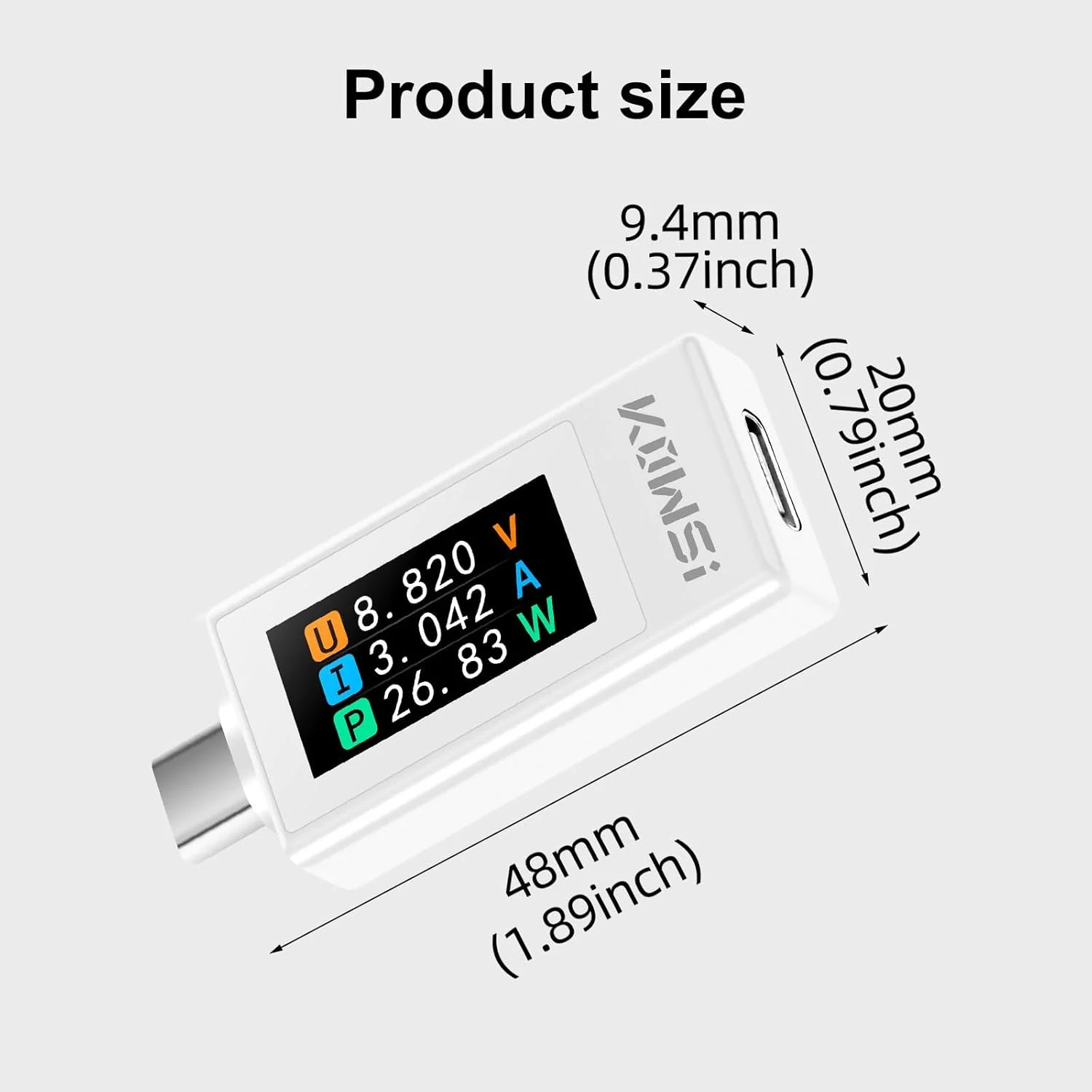 USB C Tester Power Meter, 4-30V 0-12A Type-C Tester Digital Multimeter, Voltage