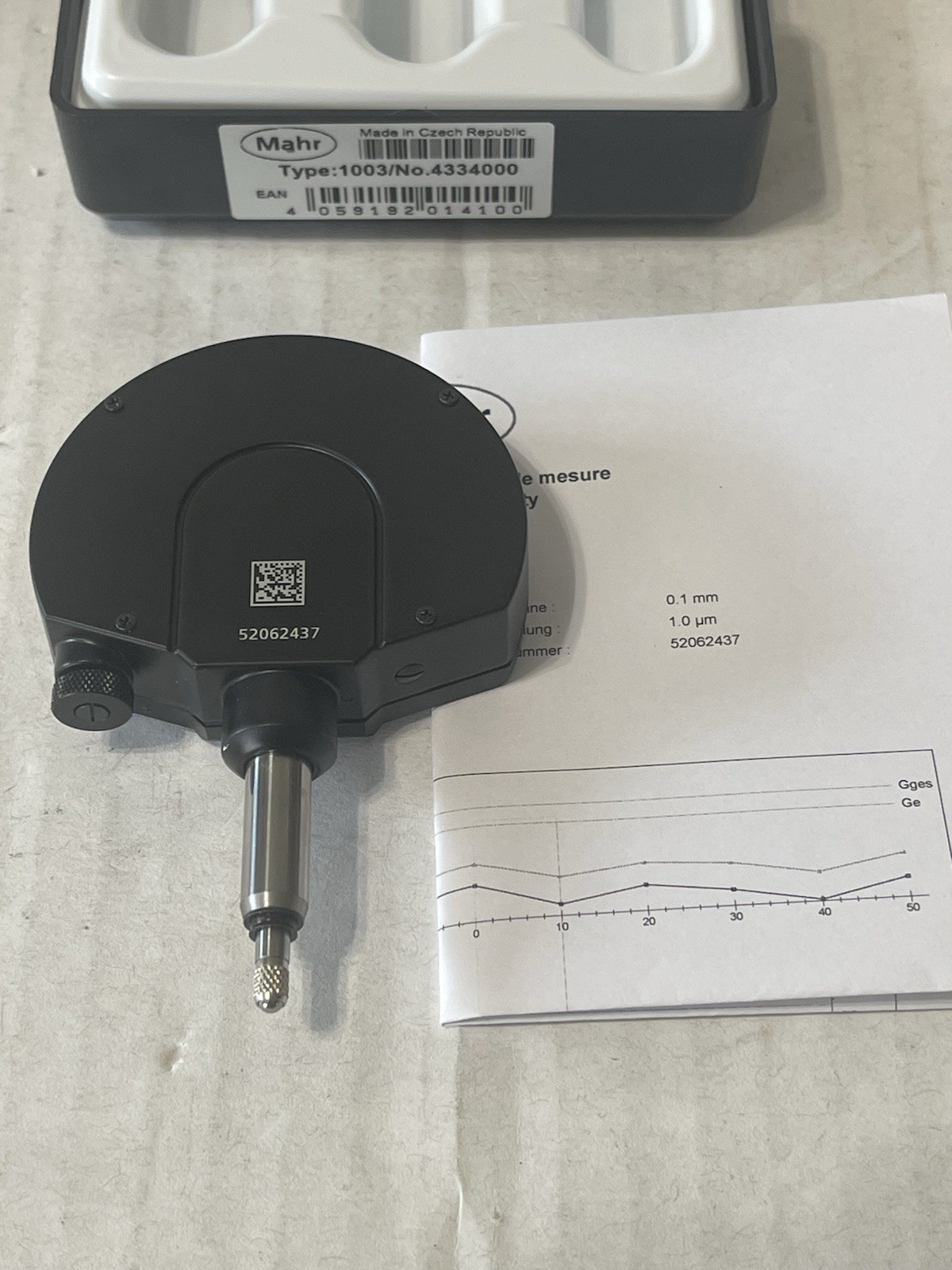 MAHR 1003 Precision Dial Millimess Mechanical Dial Comparator 1003 4334000
