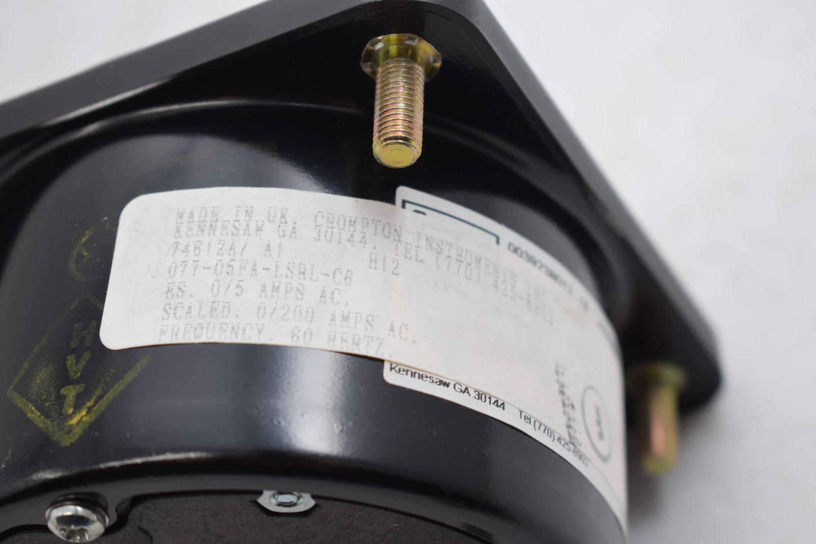 NEW Crompton Instruments 077-05FA-LSHL-C6 Panel Meter 0-200 AC Amps
