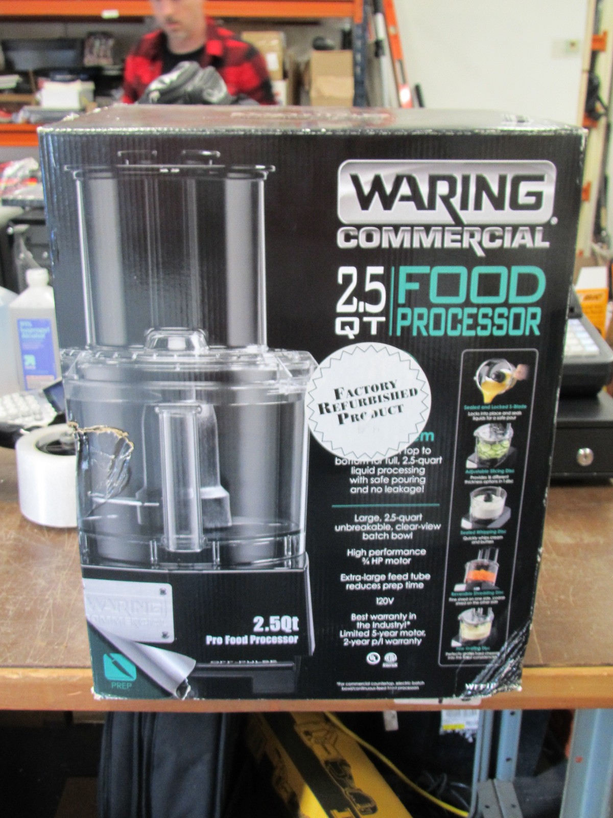 Waring Commercial WFP11S 2.5 Quart Food Processor, 3/4 HP Motor Factory Refurb