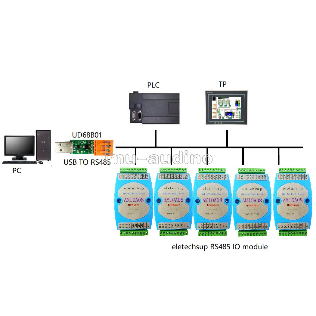8DI-8DO Digital Input & Output Module Optocoupler Isolated RS485 MODBUS DC 7-25V