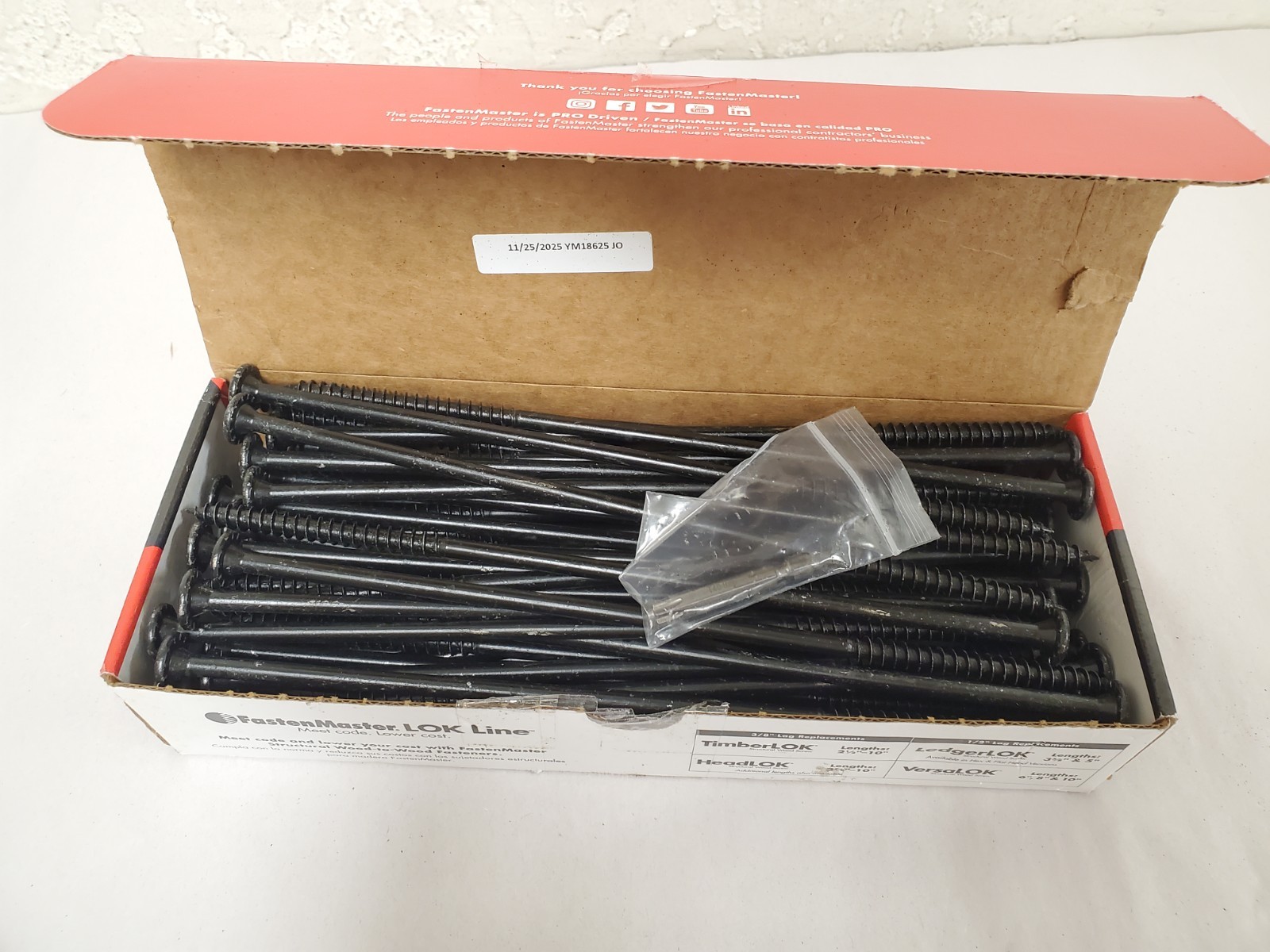 *50-Pack* FastenMaster VersaLOK 0.220 in. x 10 in. Torx Flat Head Wood Screw