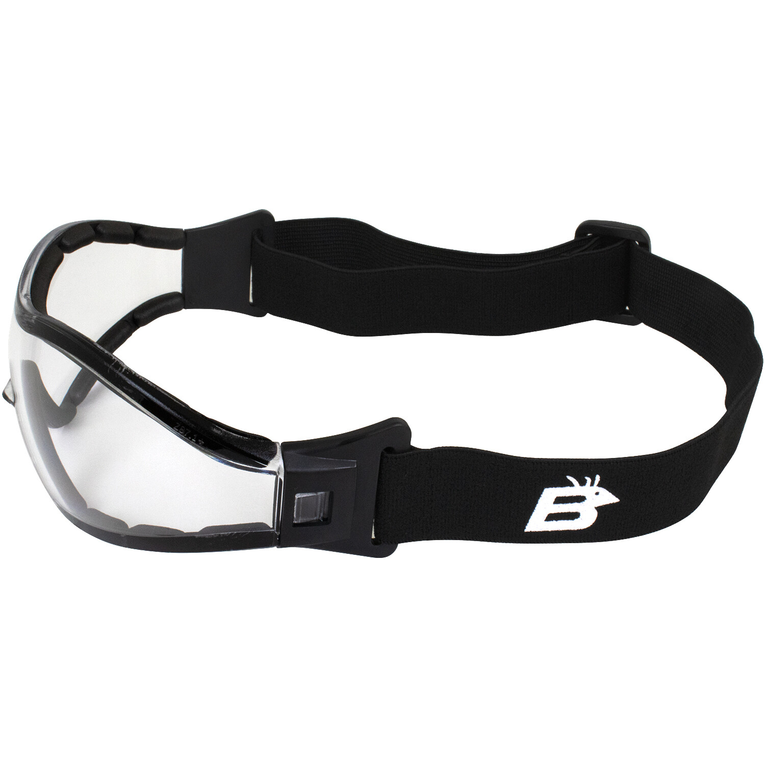 3 Birdz Boogie Black Padded Safety Goggles Clear Smoke + Yellow Anti-Fog Lenses