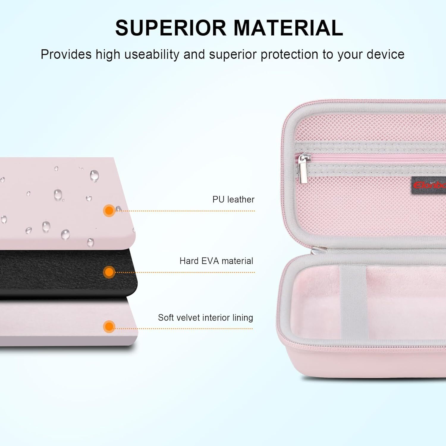 Carrying Case for Phomemo M02 Label Maker, Pocket Printer Pink+Inside Pink