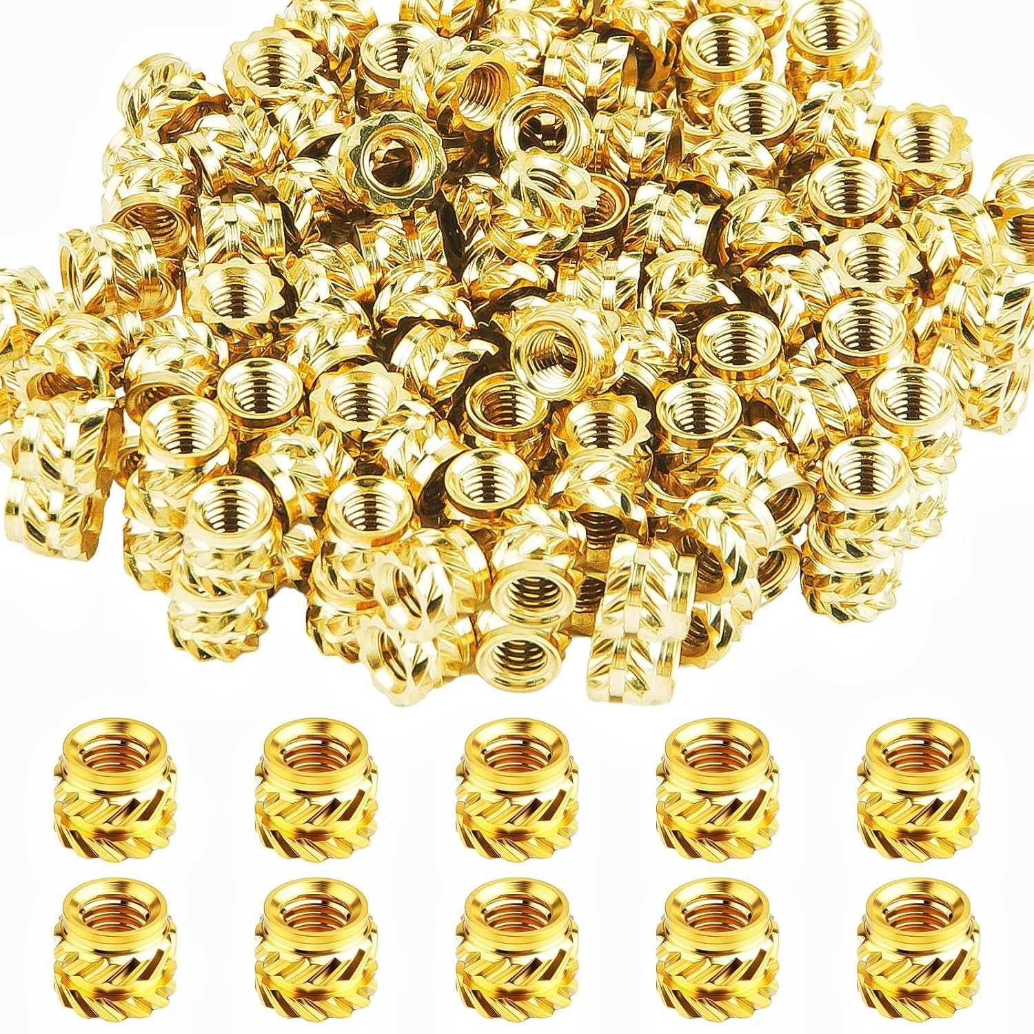 100 Pcs M3 Threaded Insert M3 X 4mm X 5mm Heat Set Inserts Brass Nuts Plastic