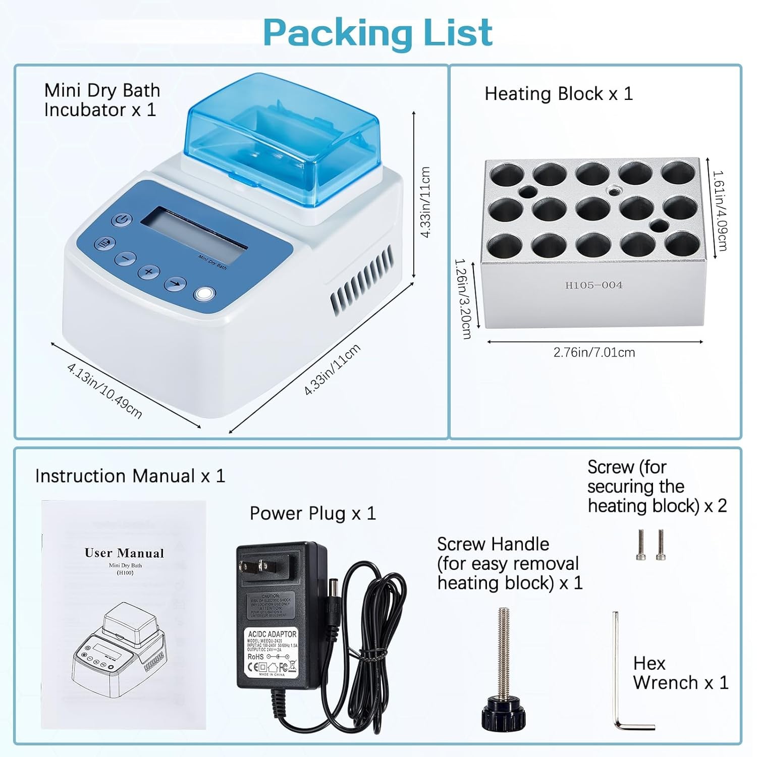Lab Dry Bath Heating Mini Heating Dry Bath Incubator Thermostatic Heater Block