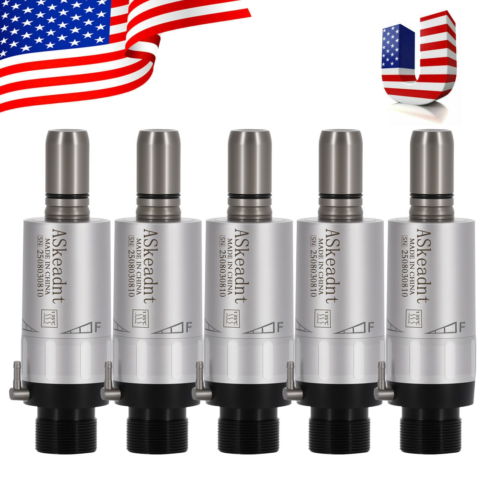 1-10 ASkeadnt Dental Slow Speed Motor Air Motor 2 Hole Micromotor External Spray