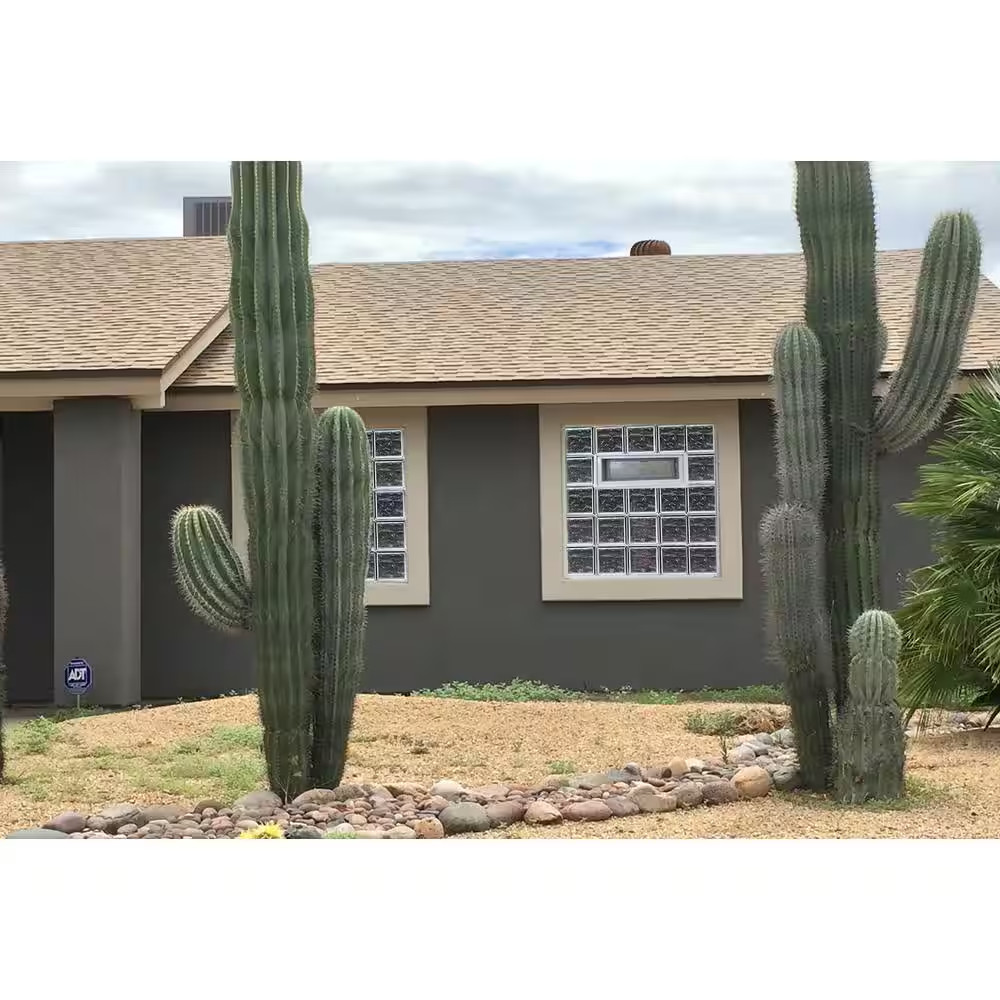 31 In. X 11.5 In. X 3.125 In. Frameless Wave Pattern Vented Glass Block Window