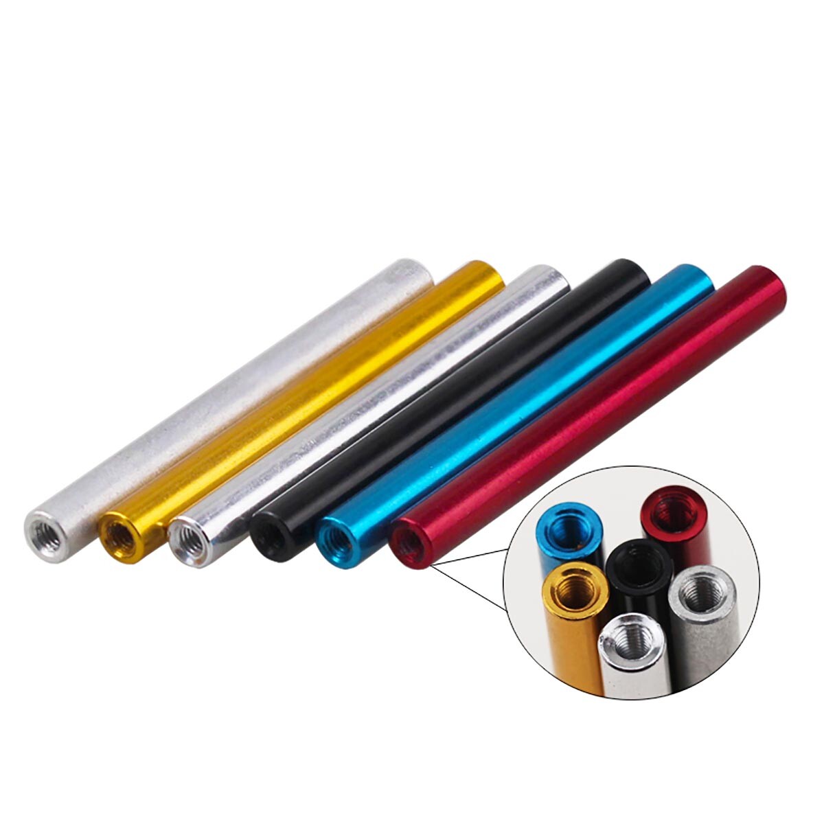M3 / OD 5mm Aluminum Round Threaded Sleeve Standoff Spacers Long Nuts Connector