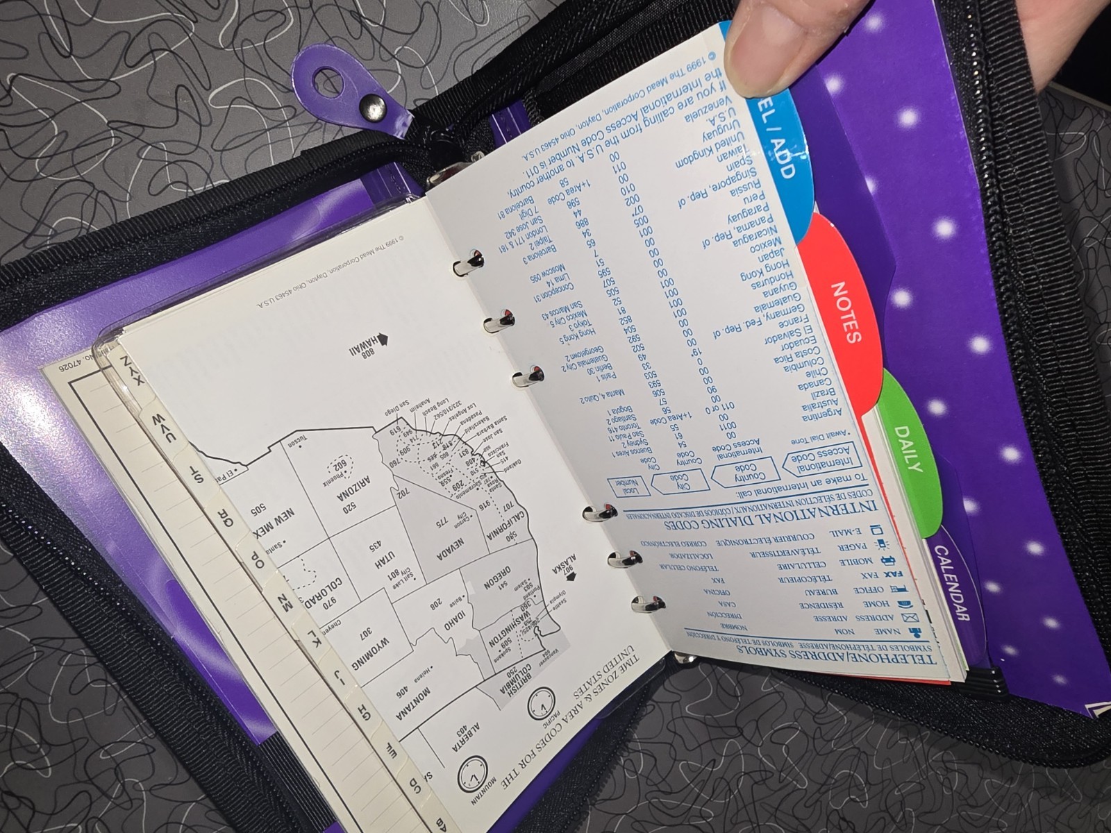 Vtg. Y2K NEW Mead Brights Daily Planner Address Telephone Note 6 Ring Binder