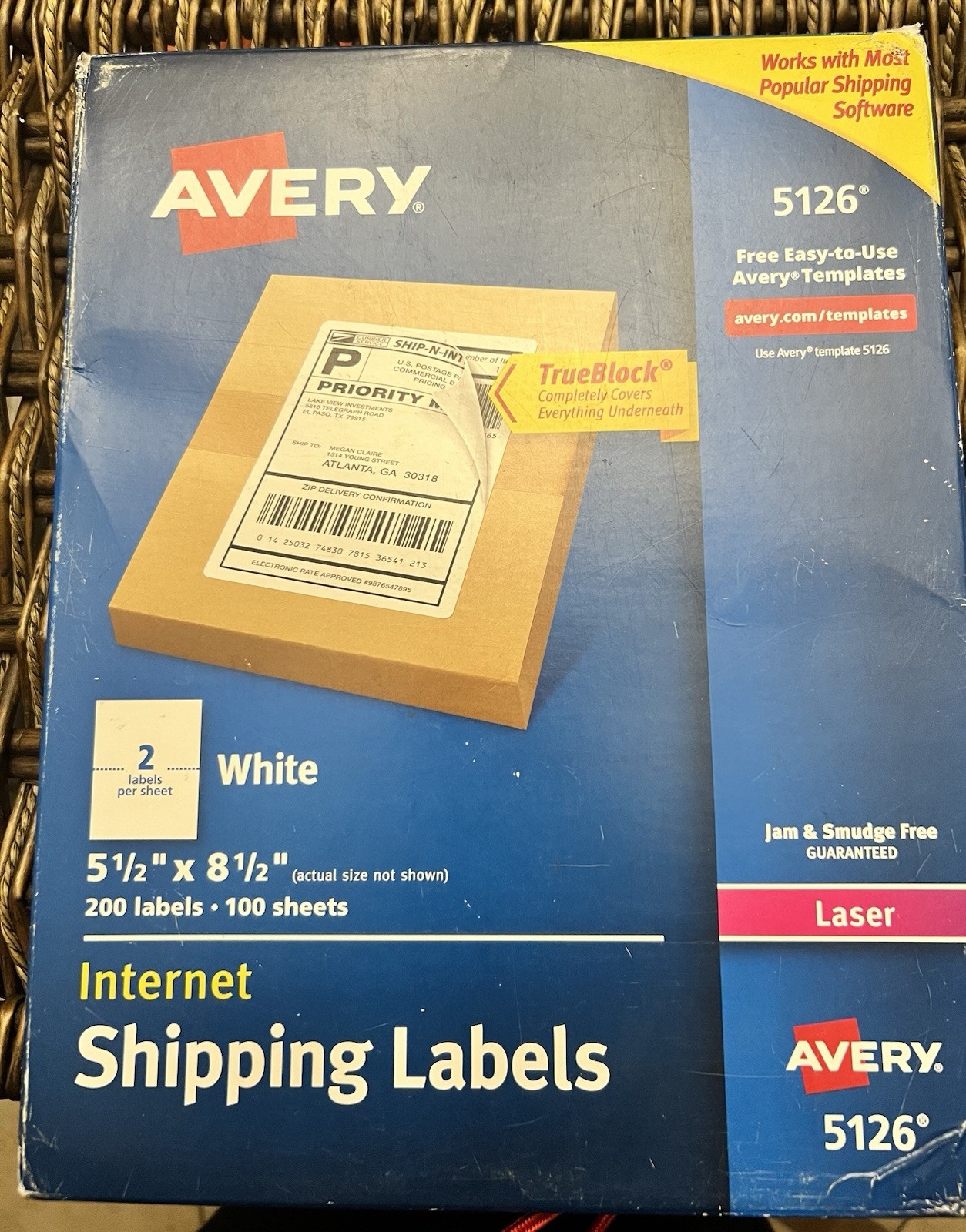 Avery 5126 Internet Shipping Labels – 5-1/2″ x 8-1/2″, 200 Labels