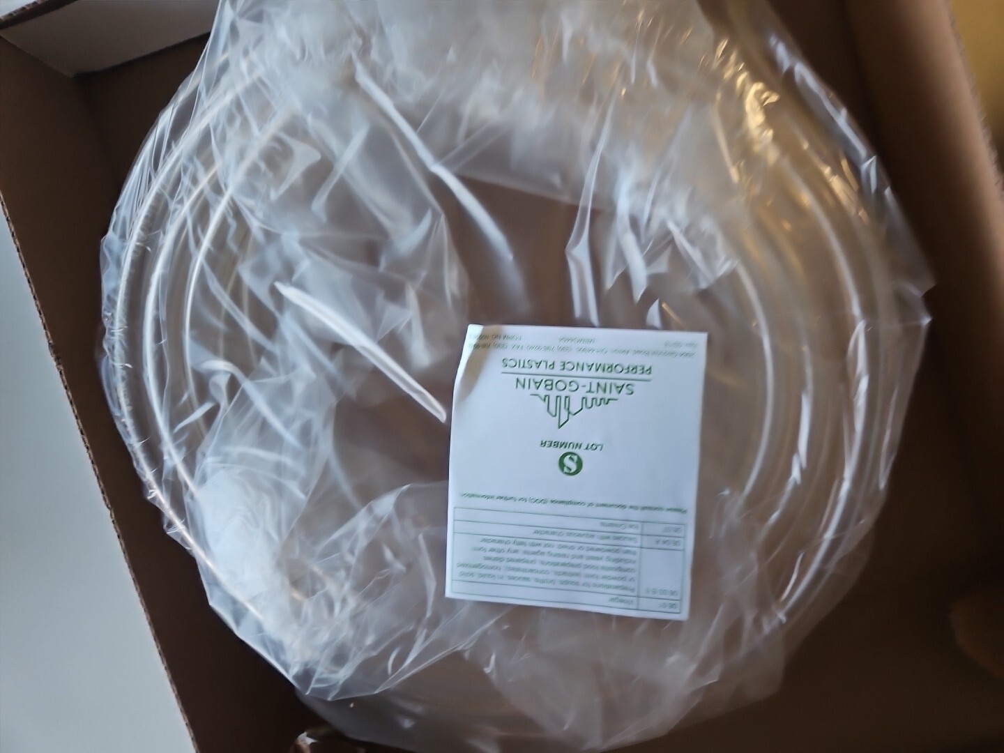 TYGON ACF00028 Tubing,Clear,3/8 In. Inside Dia,50 ft.