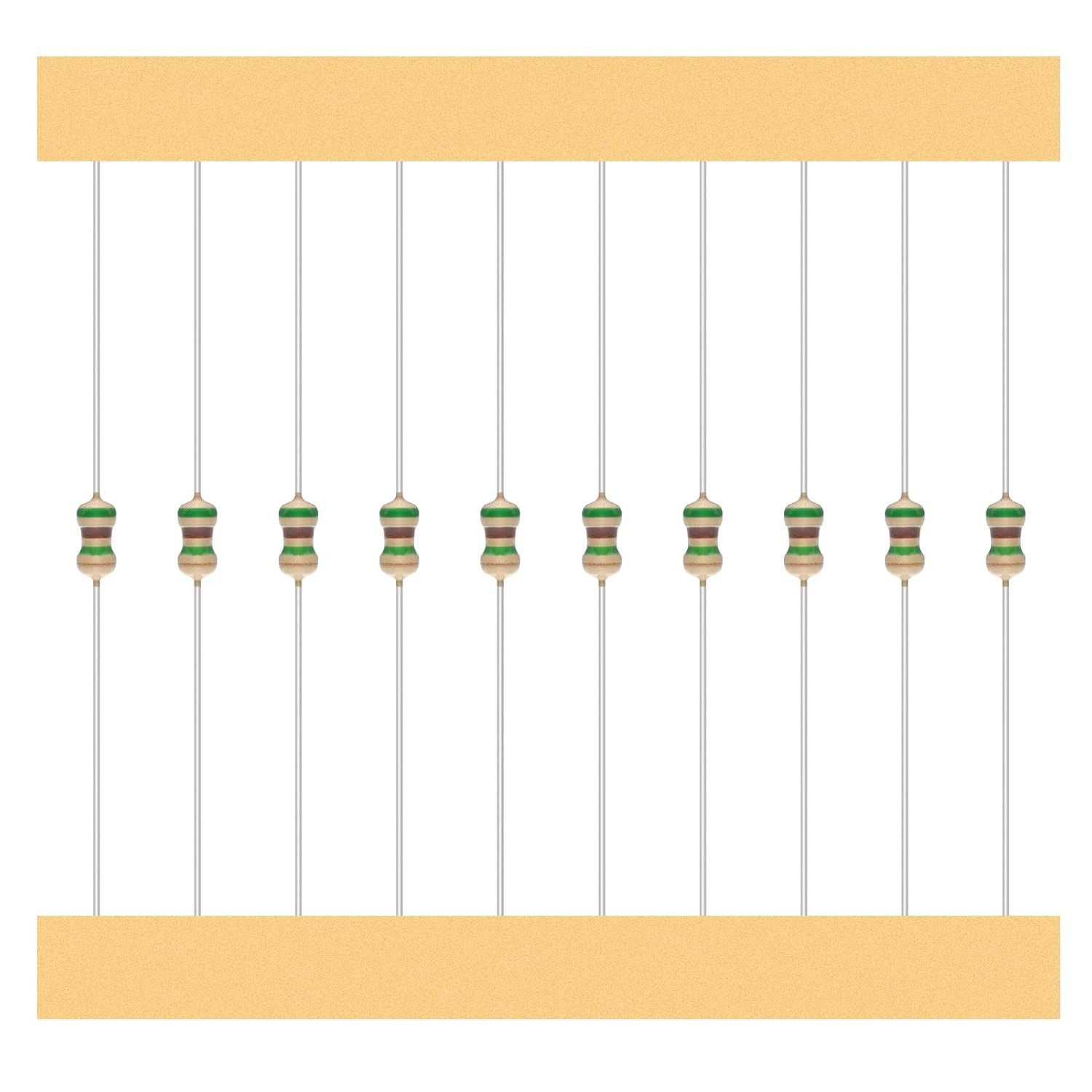 50 Values 1/8W Resistor Kit from 1 Ohm to 1M 1/8 Watt 5% Carbon Film