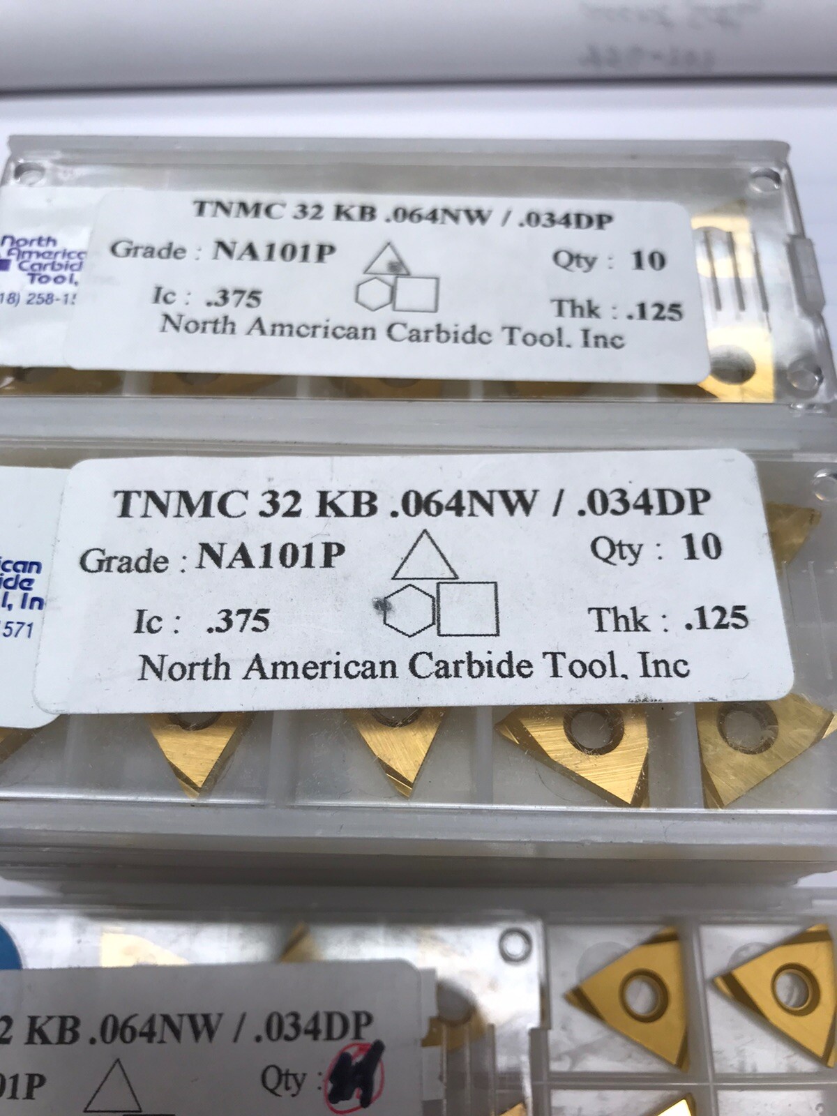 10 Pcs. TNMC32KB .064NW / .034DP NA101P Insert. (loc E15)