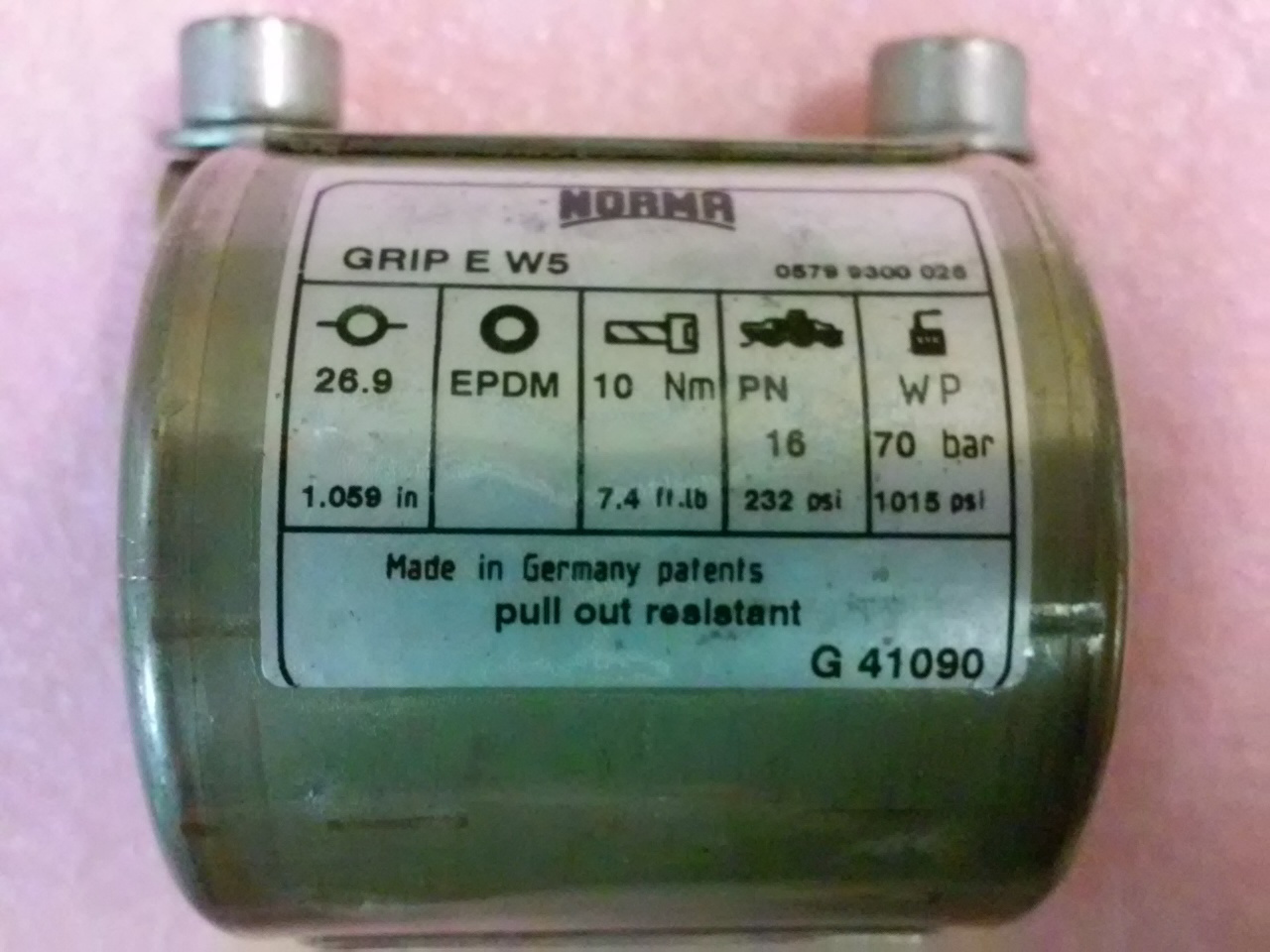 NORMA GRIP E W5 26.9 EPDM 374-5-1.0 Pipe Coupling