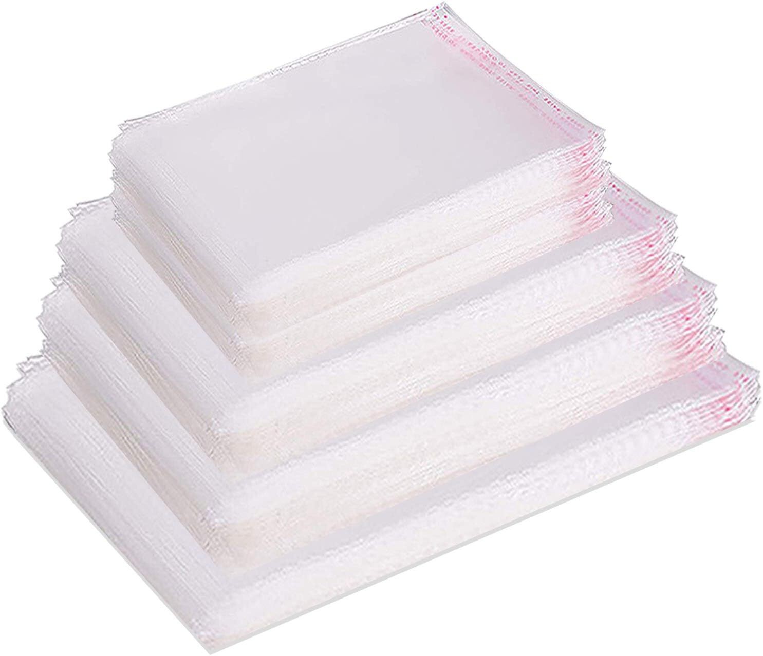 Resealable OPP Bags 1 Mil Thick – 7 Sizes, Crystal Clear Self Adhesive Poly Bags