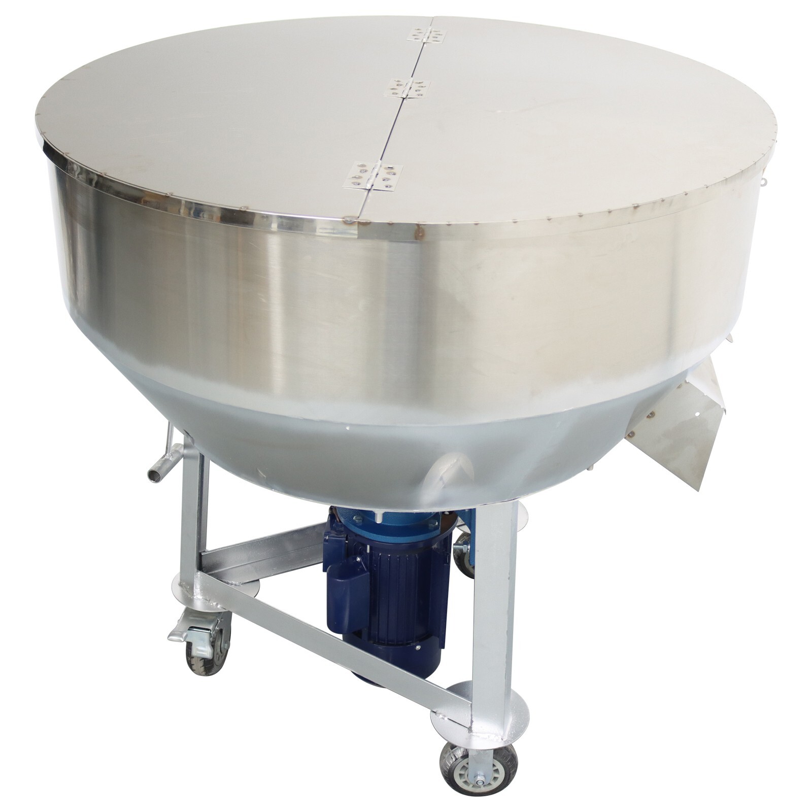 200KG/440LBS Stainless Feed Mixer Granular Plastic Mixer Machine W/Wheel 220V