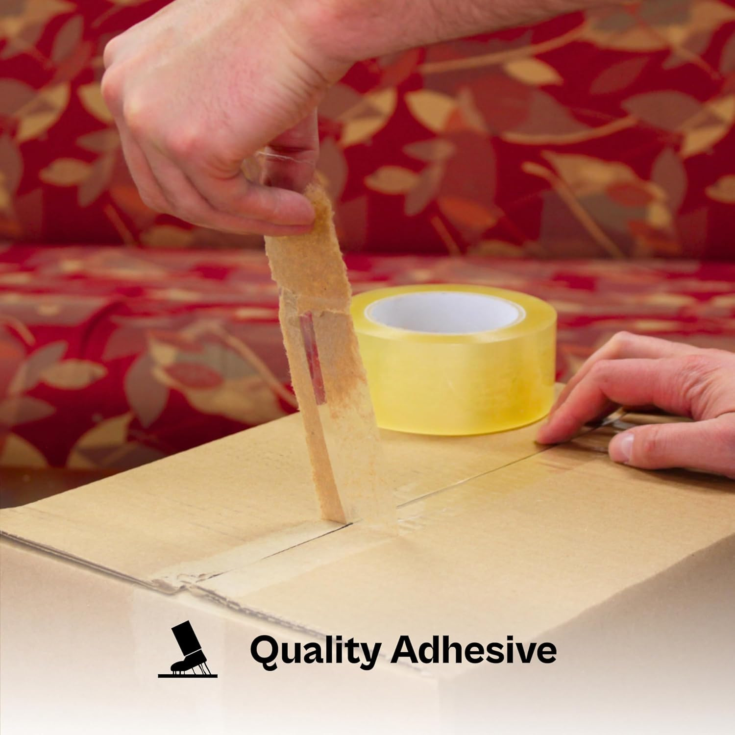 PSBM Clear Packing Tape, 36 Rolls, 1.6 Mil Thick, 1.88 Inch Wide, 110 Yards per