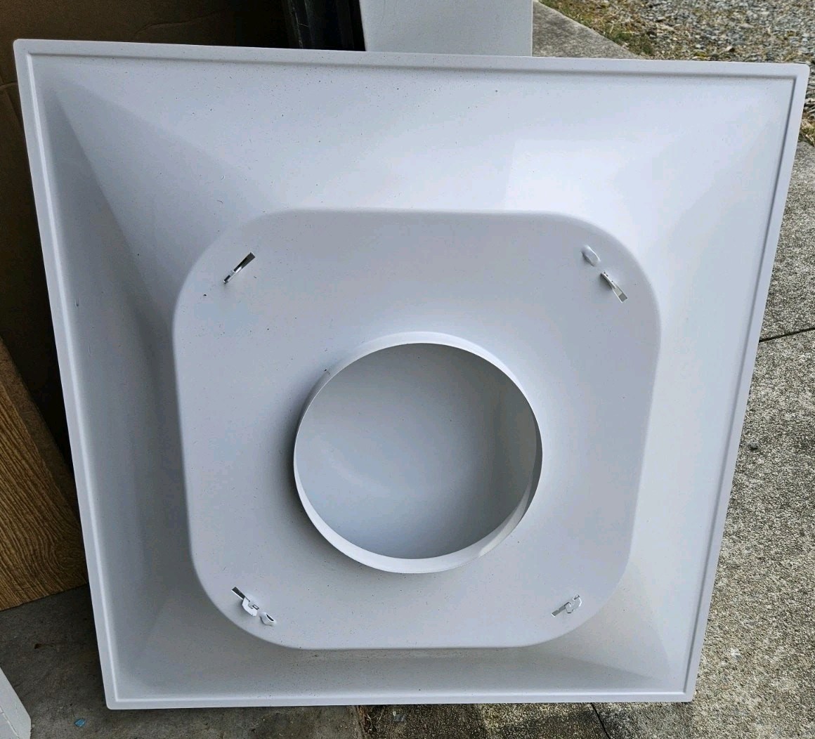 24″ x 24″ Steel T-Bar Drop Ceiling Lay in Air Supply Diffuser with 8″ Neck