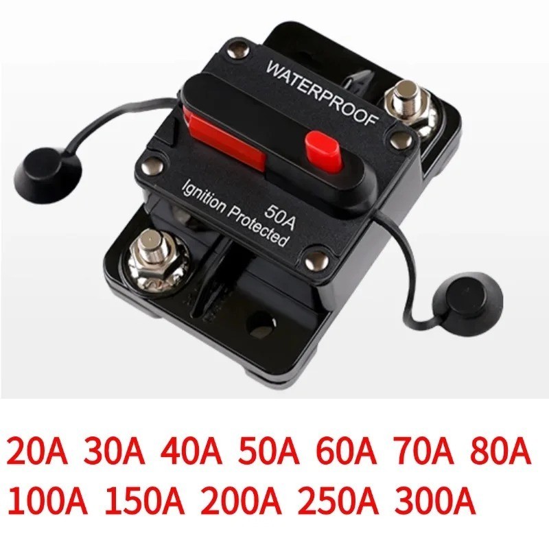 Waterproof Car Circuit Breaker Fuse Reset 30-300 Amp 12V-48V DC Car Boat Auto US