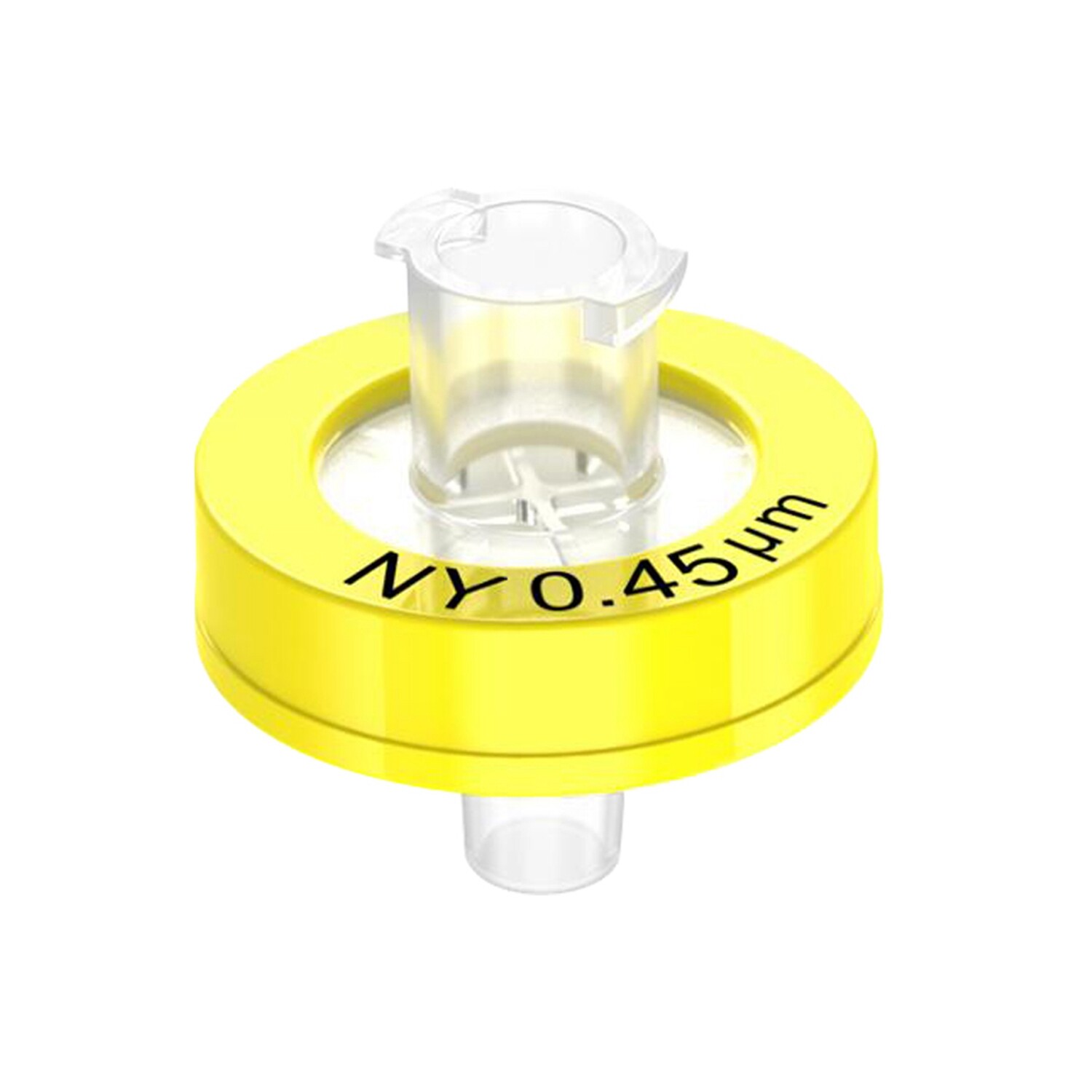 NY Syringe Filters 13mm 0.45μm HPLC Non-Sterile Hydrophilic Yellow Wheel