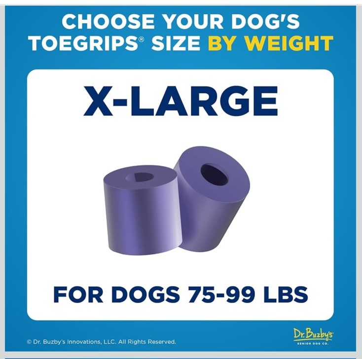 Dr Buzby’s XLarge ToeGrips for Dogs – Instant Traction on Wood/Hardwood Floor…