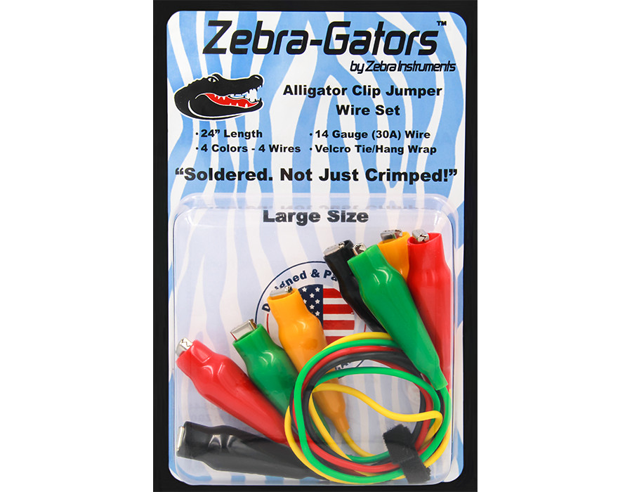 Zebra Gators 4 Piece Large Size Alligator Lead Set # ZG004