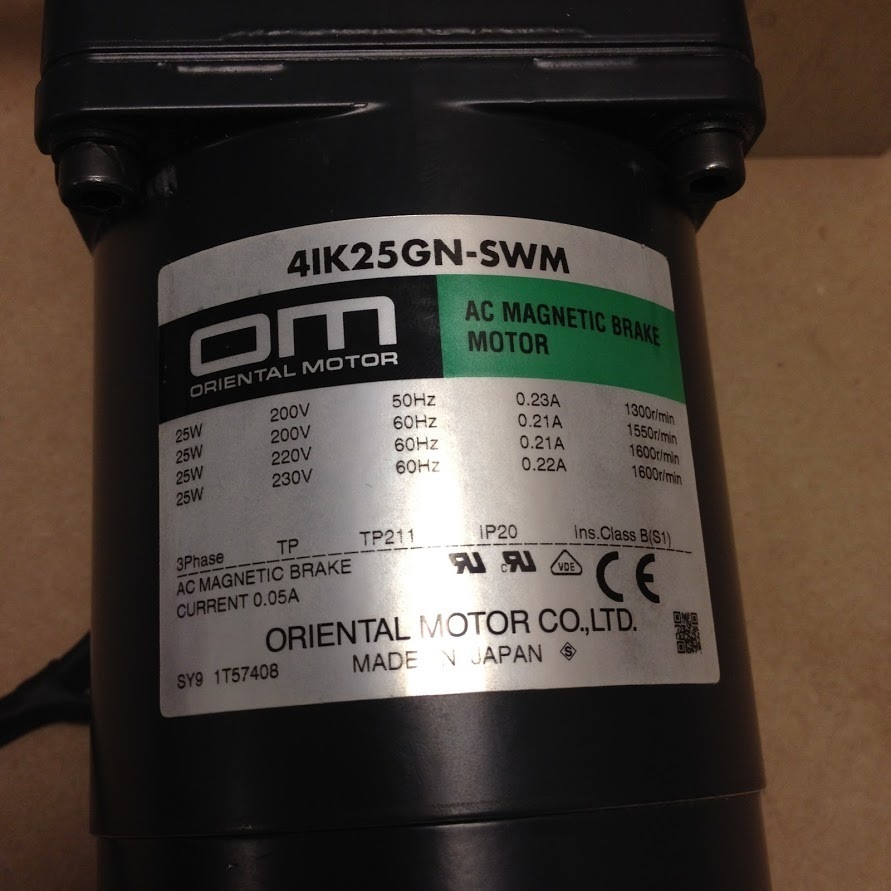 Oriental Motor 4IK25GN-SWM AC Magnetic Break Motor with 4LF45N-3 Linear Head