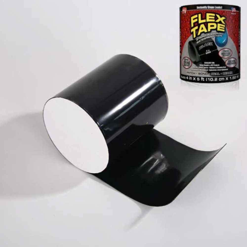 Flex Seal Super Wide Waterproof Duct Tape Black 4.6″ x 20 ft Heavy Duty