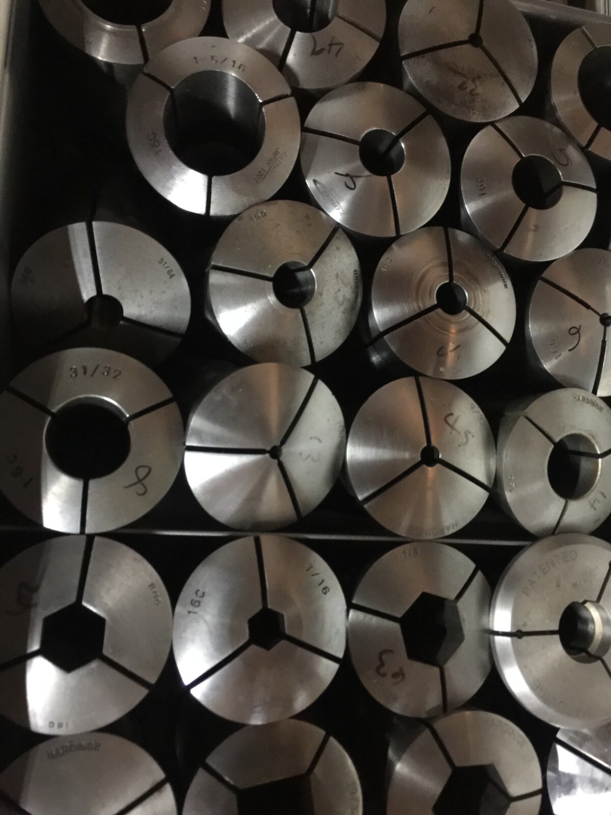 HARDINGE / LYNDEX 16C COLLET ASSORTED SIZES DROP LIST