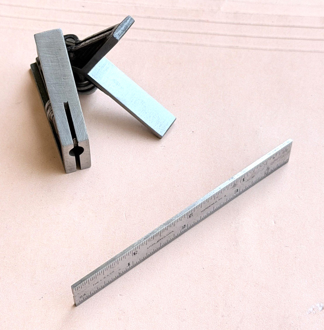STARRETT No.11 4″ Long Blade Combination Square with Square & Center Heads. USA
