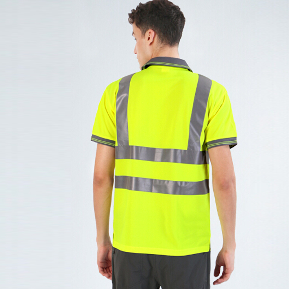 CNSS Mens High Visibility Reflective Fast Drying Night Sport T-shirt Safety Vest