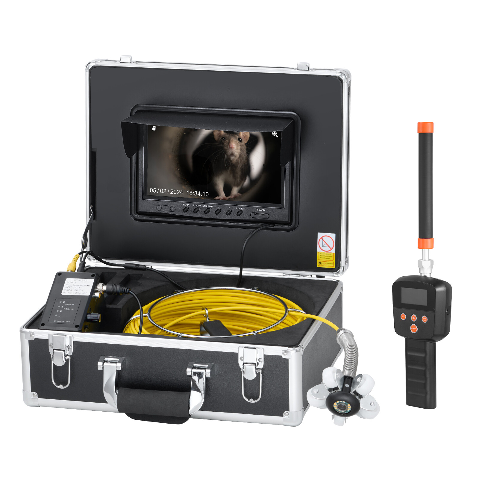 VEVOR 9″ Sewer Camera 50m/165 ft Self-Leveling Drain Camera with 512Hz Locator