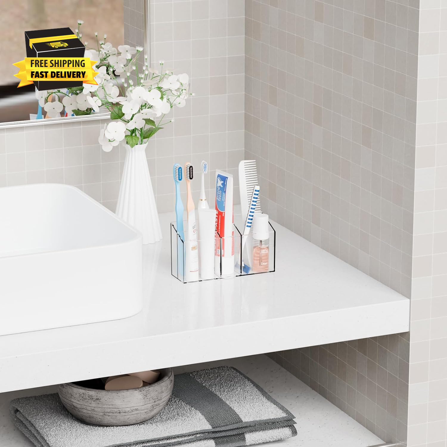 Clear Magnetic Dry Erase Marker Holder for Whiteboard,Expo,Refrigerator,Fridge,N