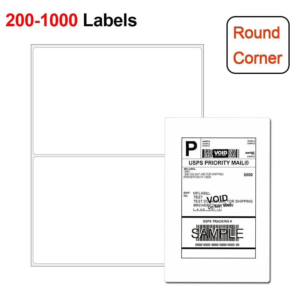200~1000 8.5×5.5 Half Sheet Shipping Labels Strong Adhesive Sticker 2 Per Sheet