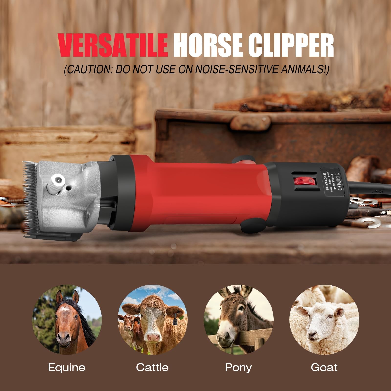 Horse Clippers, 600W Professional Heavy Duty Horse Body Clippers, 6-Speeds La…