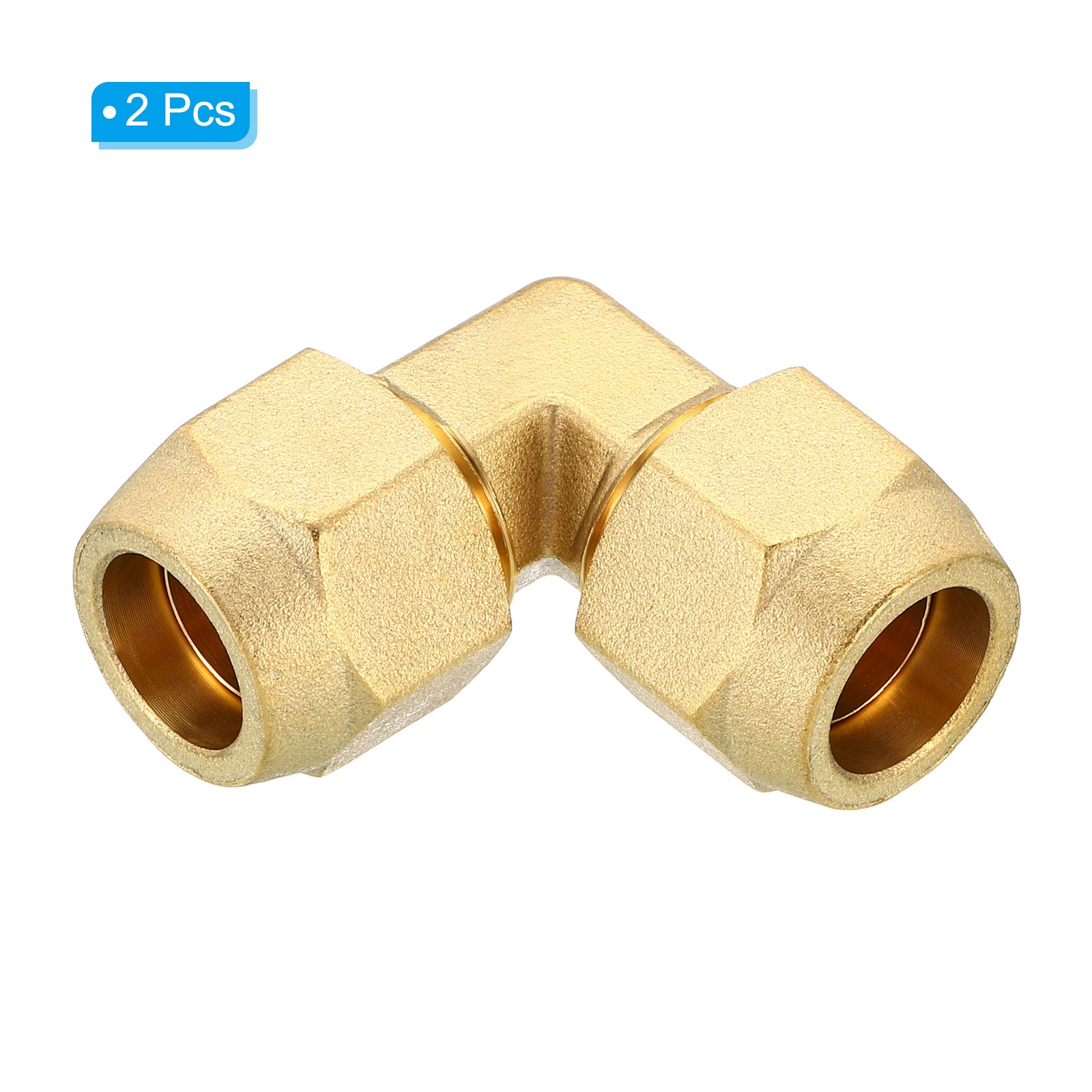 2Pcs 5/8″x5/8″ Brass Fitting Flare 90 Degree Elbow Tube Fitting with Nut