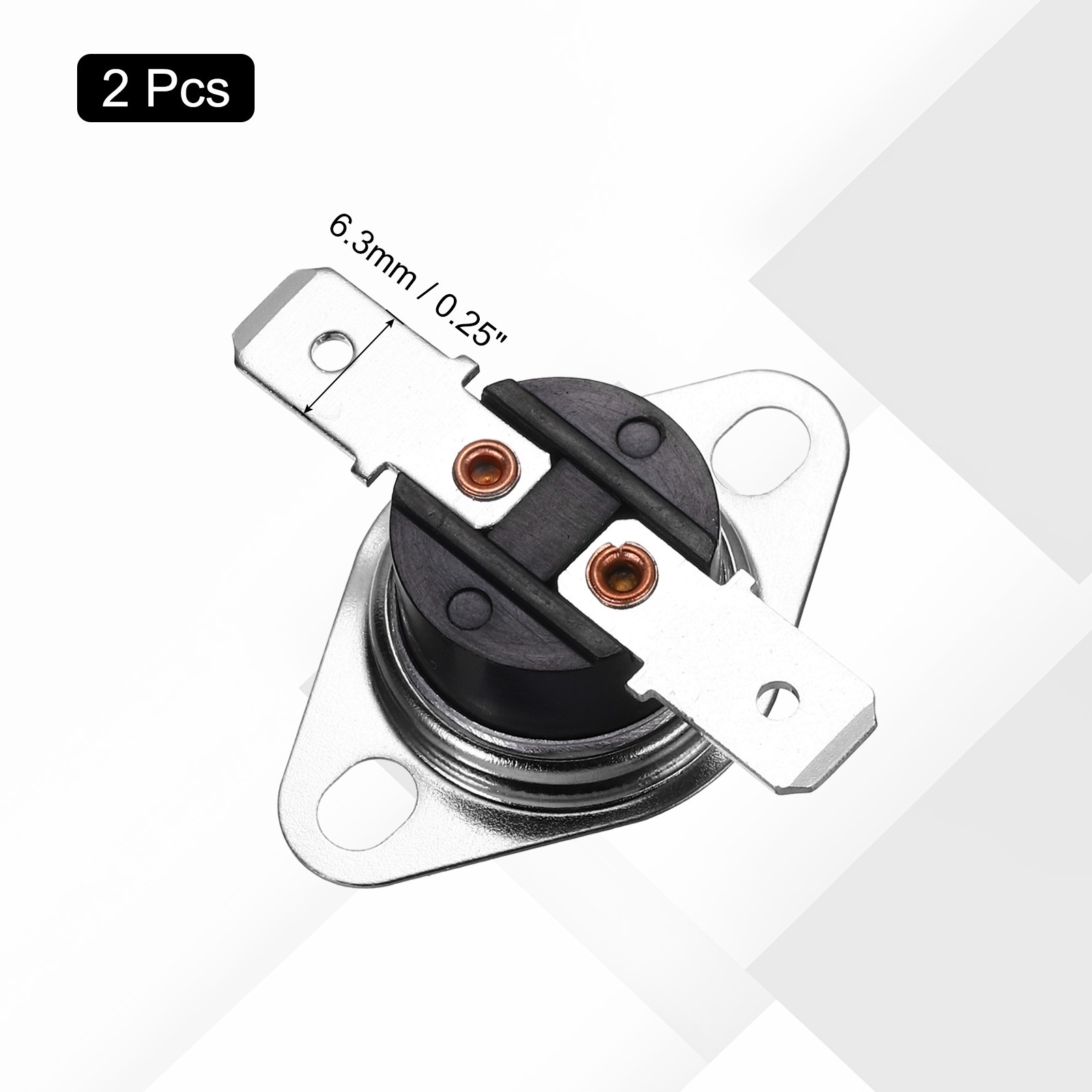 2 Pcs KSD301 Thermostat 85°C/185°F N.C Snap Disc Temperature Switch Bakelite
