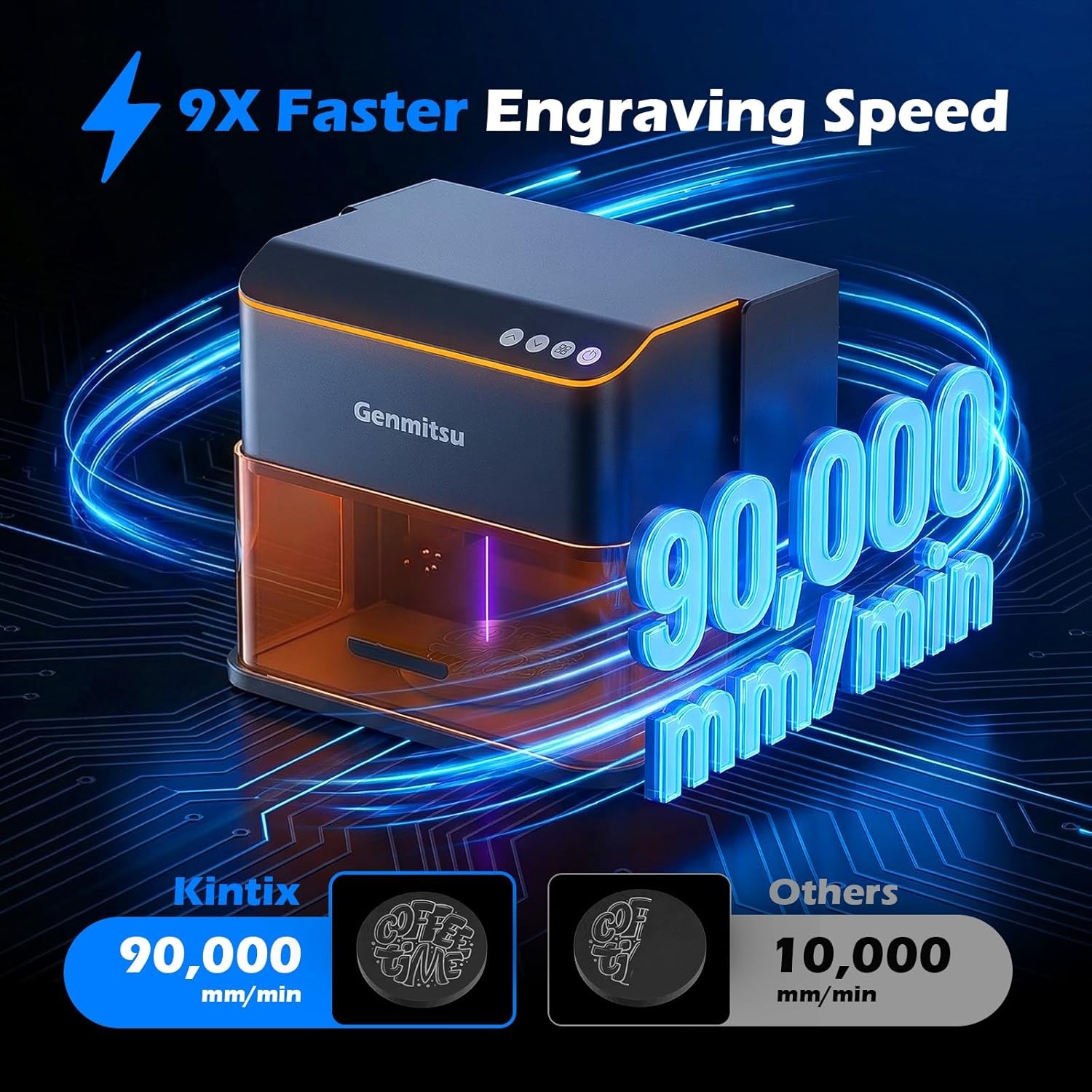 Genmitsu Kintix 10W Galvo Laser Engraver 90000mm/min Fast Metal Wood LightBurn
