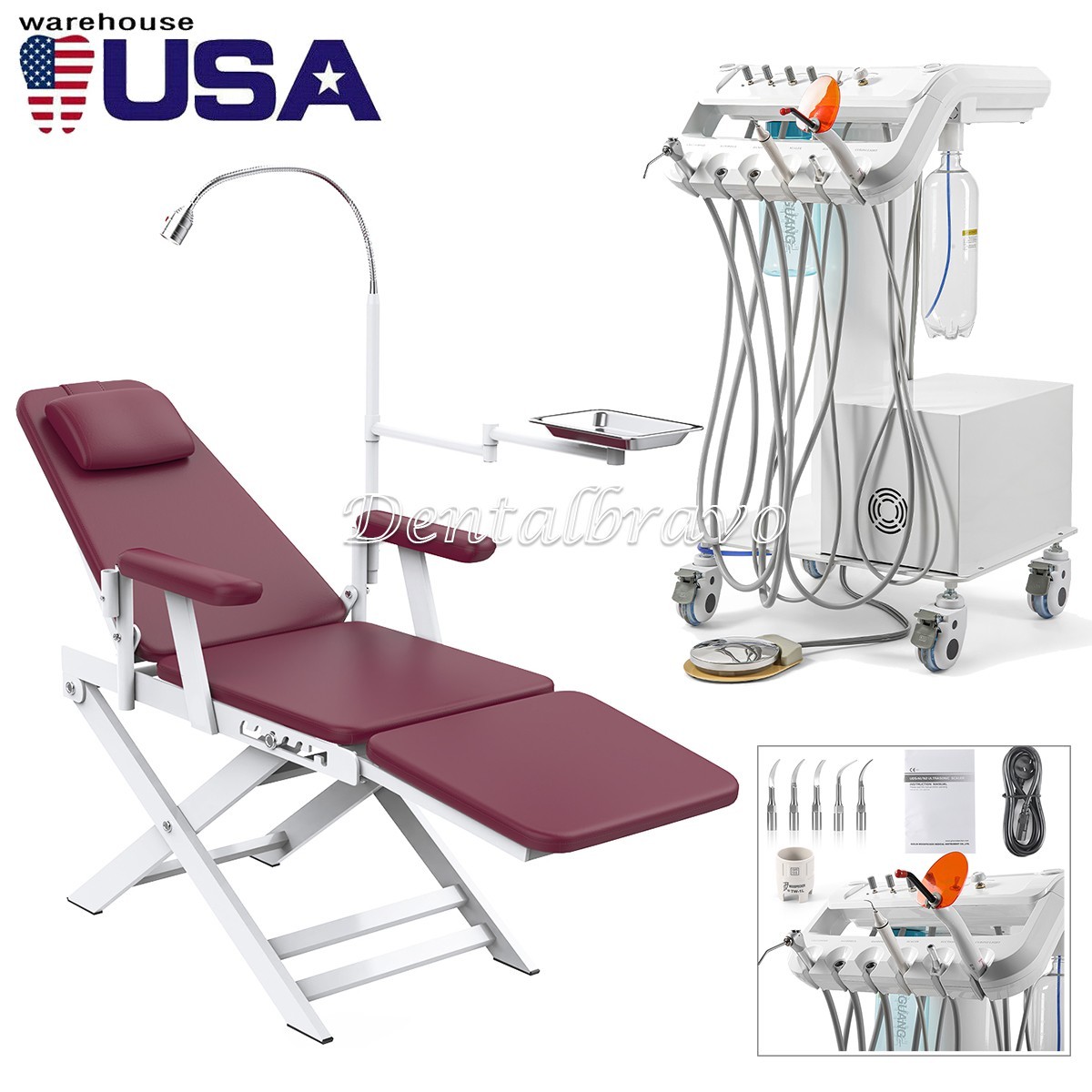 Portatile Dental unidad móvil de entrega de succión compresor de aire 4H/Silla