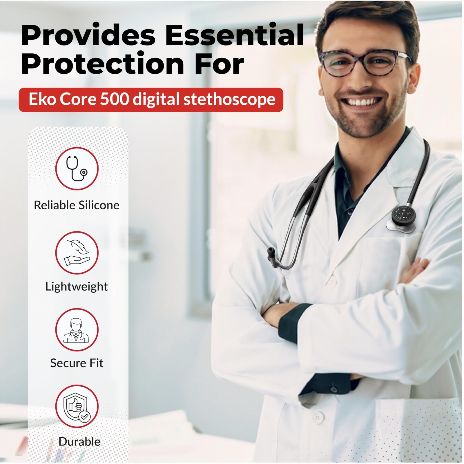 Core Protection Kit for EKO 500 Digital Stethoscope – Silicone…