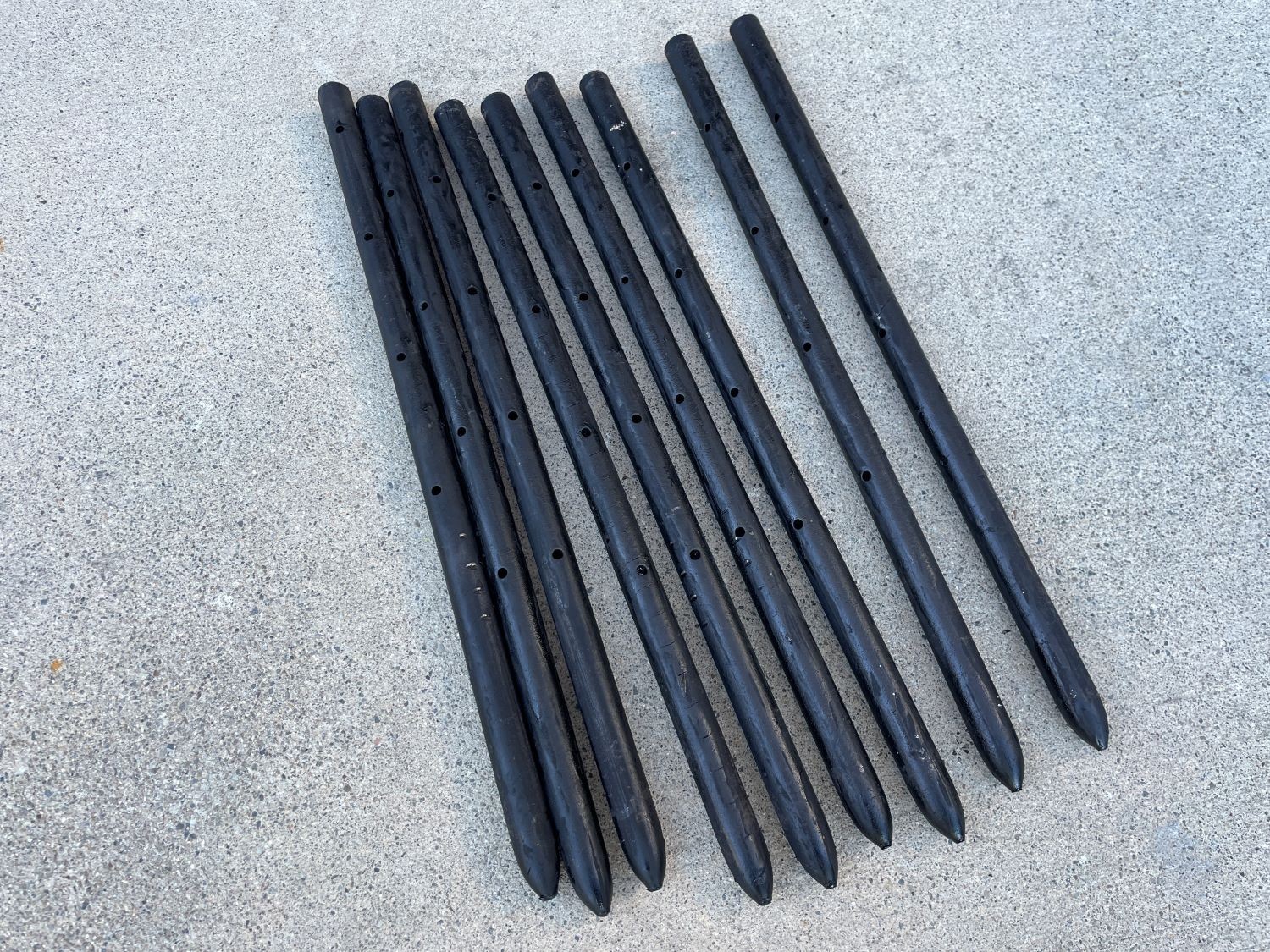 18″ Round Steel Concrete Form Stakes with Nail Holes – USA Made – Sandbaggy