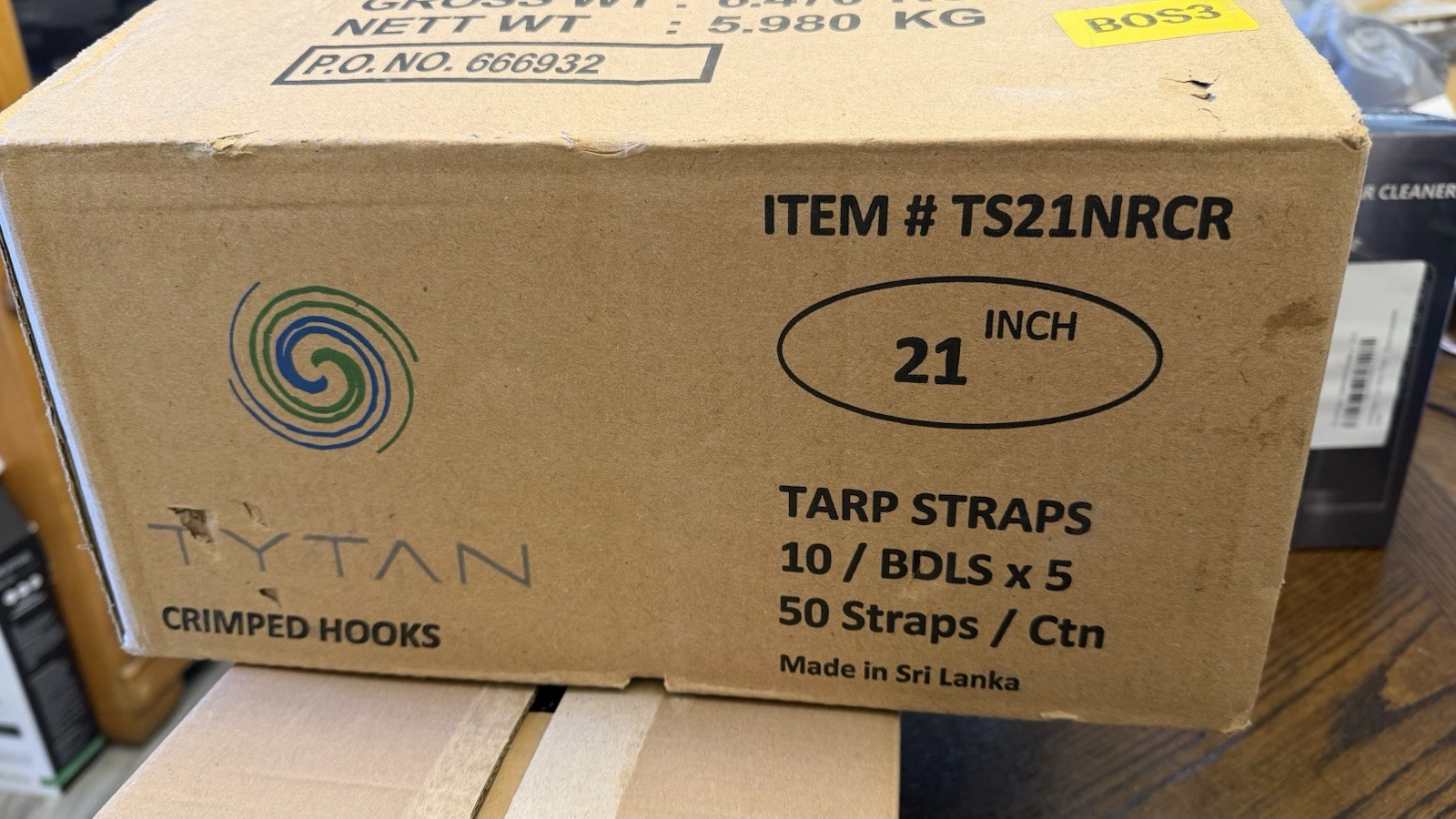 Tytan 21″ Premium Natural Rubber Tarp StrapsBulk 50-Count Box TS21NRCR